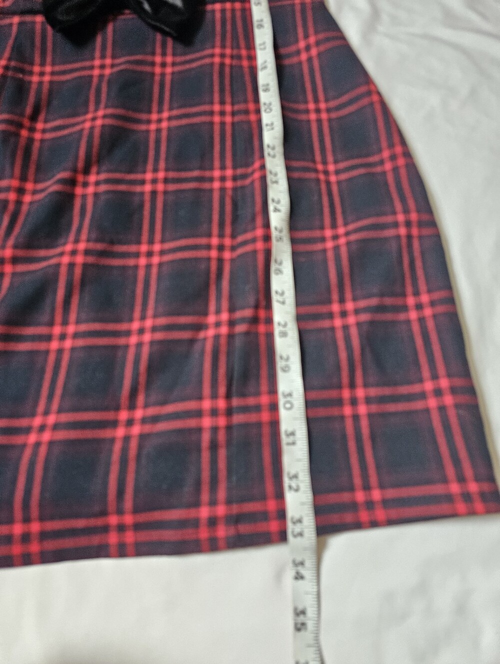 Avec Les Filles Size 8 Red Black Plaid Bustier Mini Dress with Bow - Picture 10 of 16